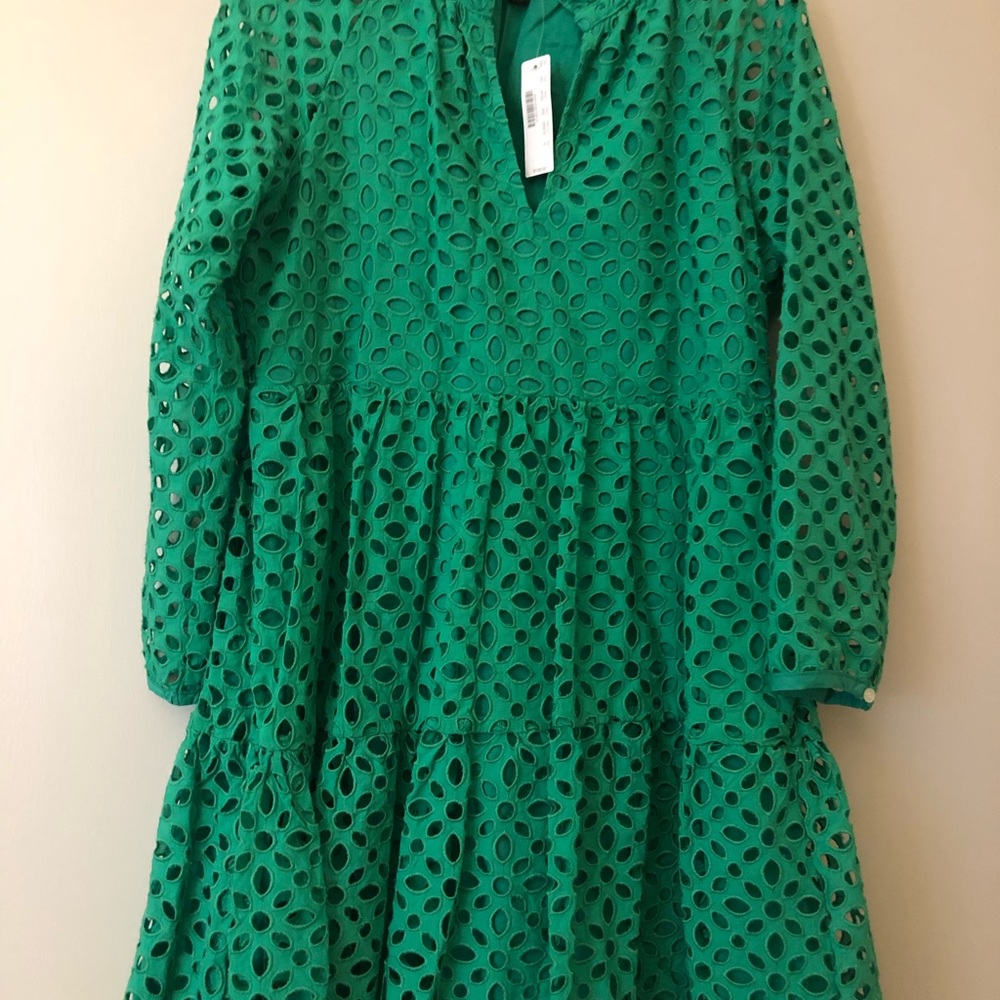 J Crew Tiered Popover Dress in Embroidered Eyelet (NWT)